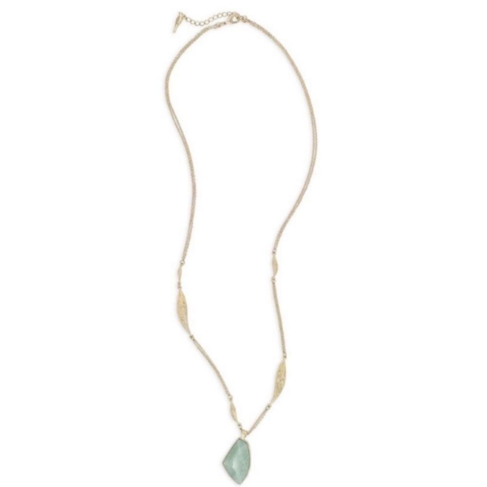 Chloe And Isabel Gilded Reeds Aventurine Pendant NWT